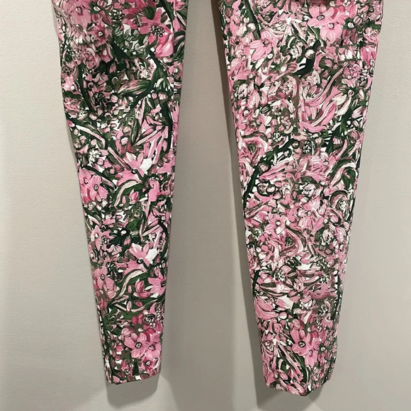NWOT H&M Ankle Length Pink Green Floral Dress Pant 4 - Picture 8 of 16